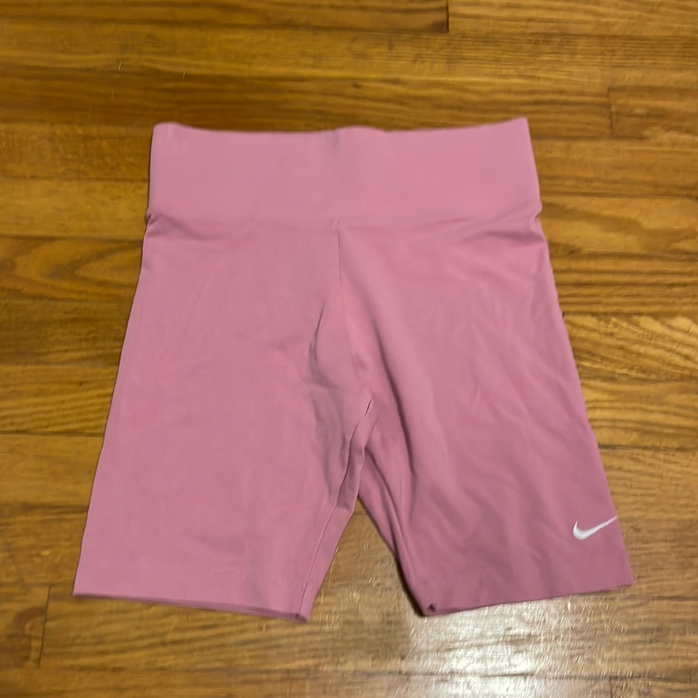 Pink Nike biker shorts